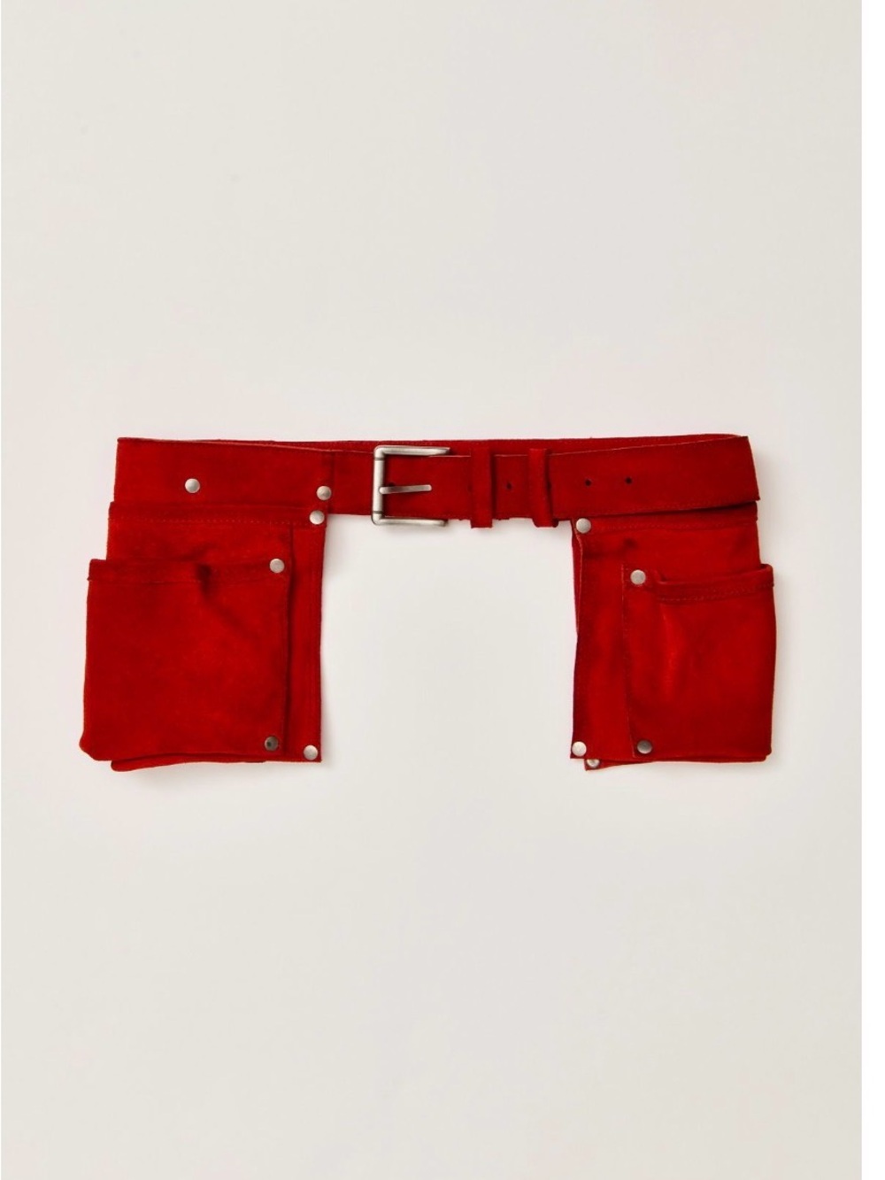 Free People Red Suede Dual Pocket Utility Belt